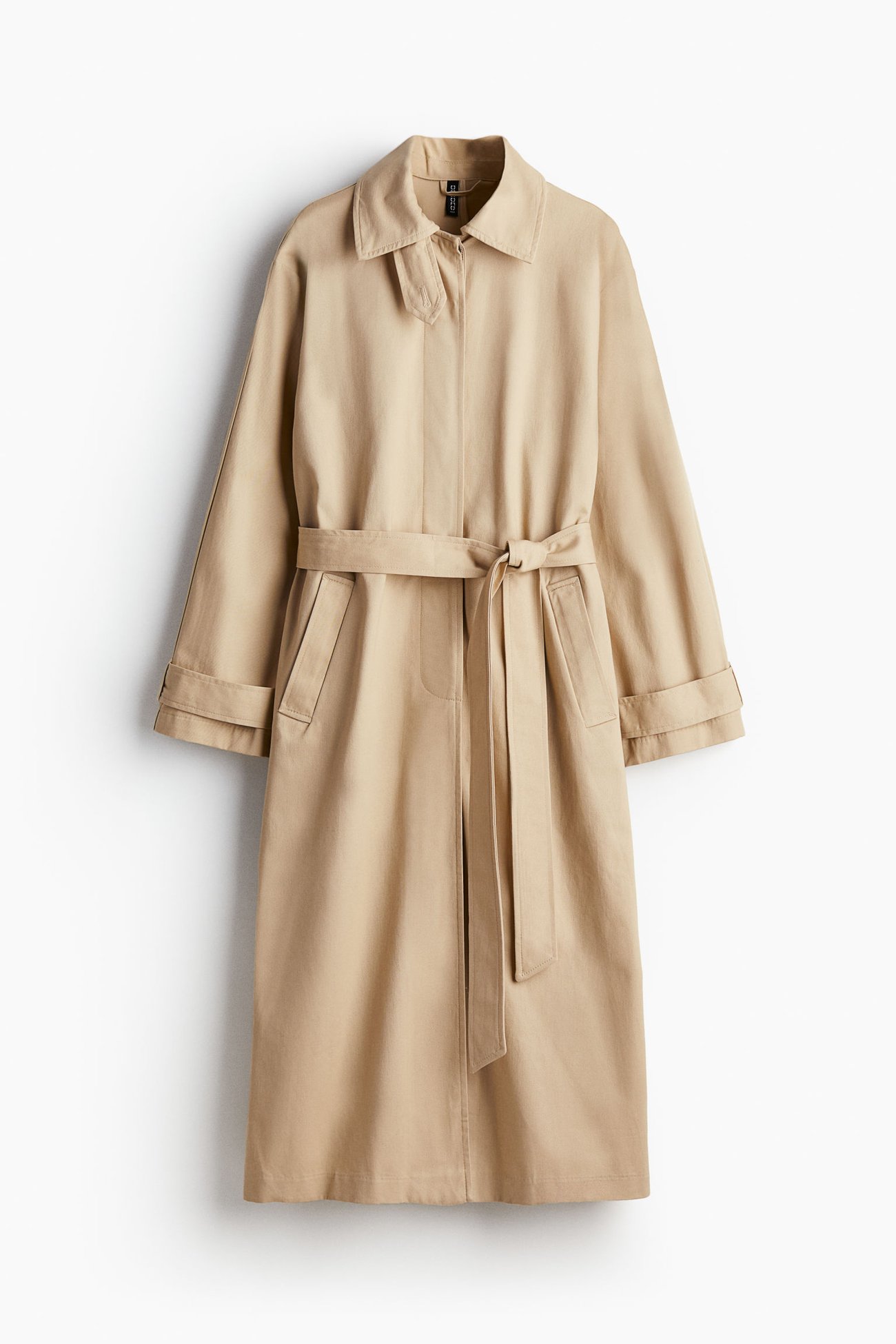 Einreihiger Trenchcoat aus Twill - Beige - Damen