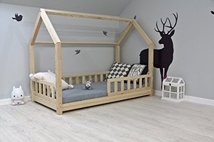 Best For Kids Kinder-Hausbett mit Rausfallschutz aus Holz 
