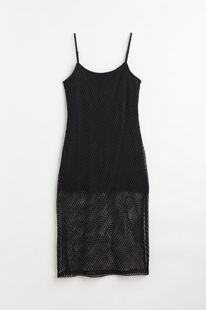 H & M+ Crochet-look dress - Schwarz - Damen