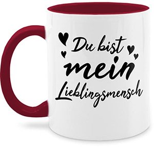 Tasse Tassen 325ml - Valentinstag Partner Freund & Freundin - Du bist mein Lieblingsmensch