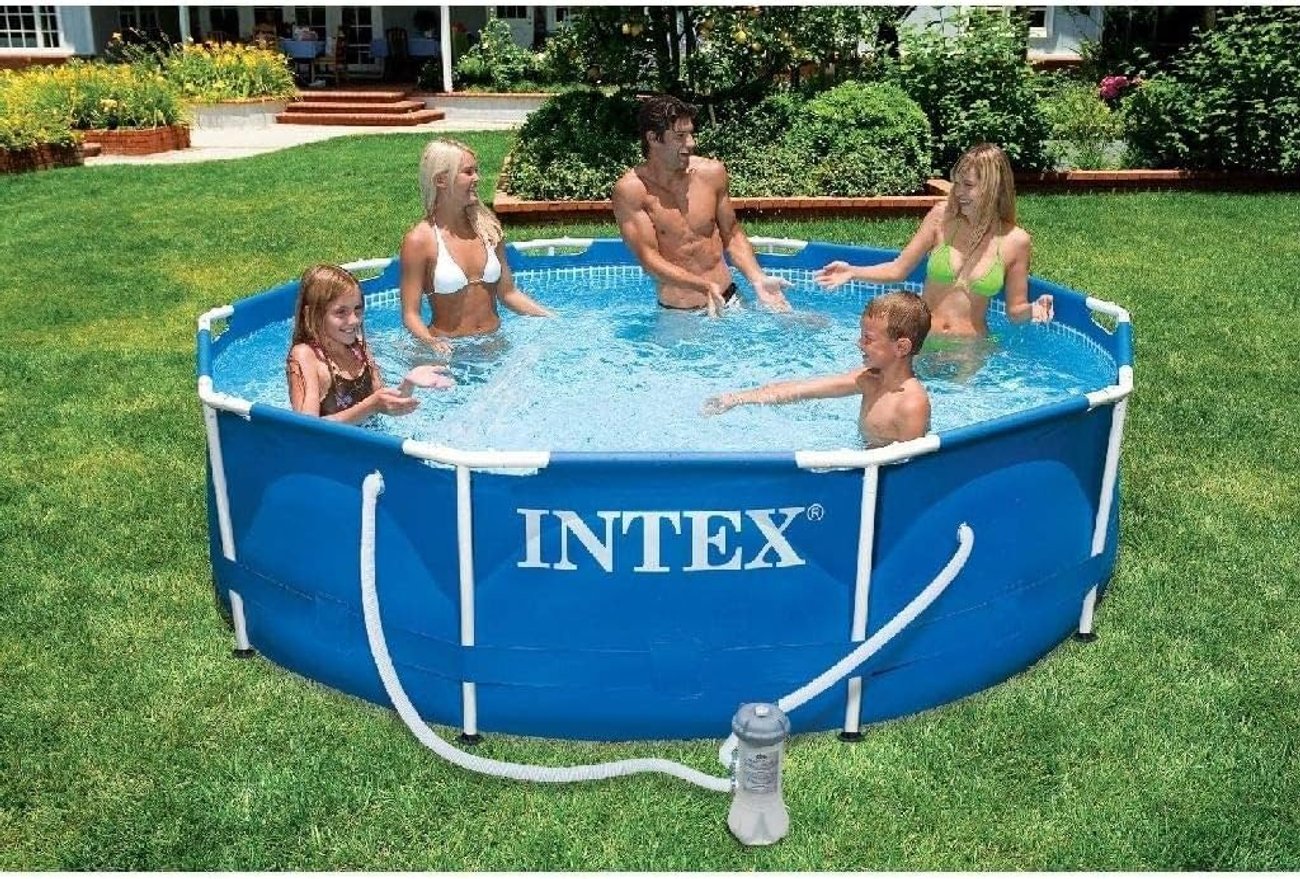 Intex 28202GN Metal Frame Pool - Aufstellpool - Ø 305 x 76 cm,Blau