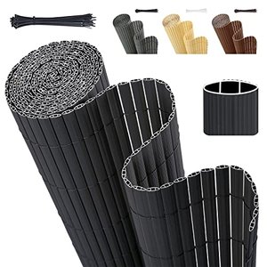 Sekey PVC Sichtschutzmatte 100x300cm doppelte Verstärkung innen, Balkon-Sichtschutz mit Kabelbindern