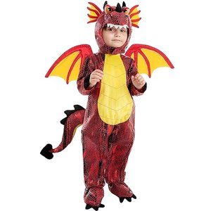 Spooktacular Creations Child Red Dragon Costume for Halloween Trick or Treating Dinosaur Dress-up Pr