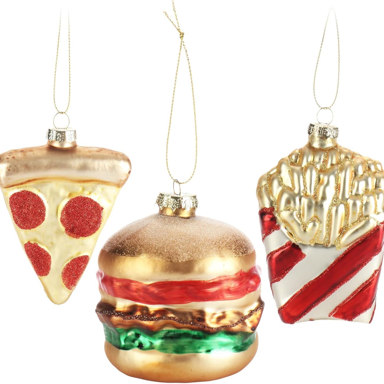 com-four Christbaumschmuck - Fast-Food-Deko aus Glas