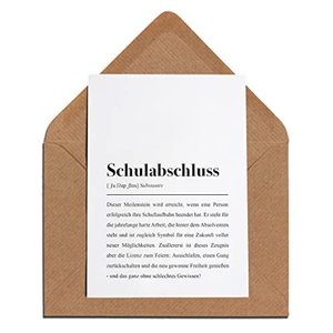 Schulabschluss Definition:  Karte mit Umschlag