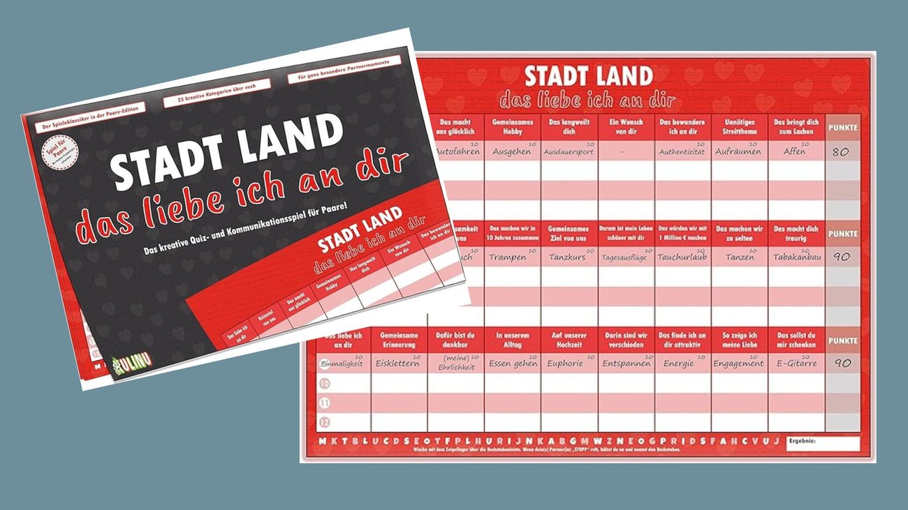 Stadt, Land, das liebe ich an dir - Spiel für Paare