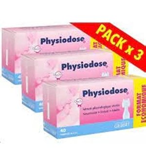 Kochsalzlösung Physiodose Physiological Serum - 3 Boxen mit 40 Einzeldosen