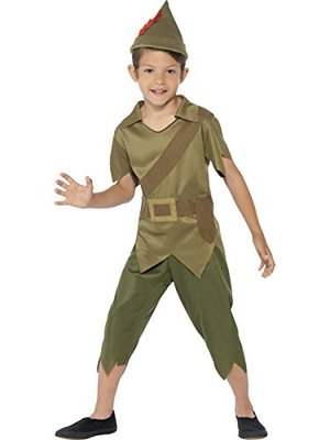 Smiffys 44063S Kinder Robin Hood Kostüm, Hut, Top und Hose, Größe: S, 44063