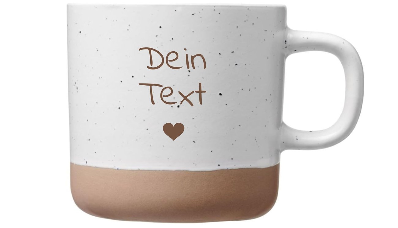 Keramik-Tasse mit Wunschtext als Gravur