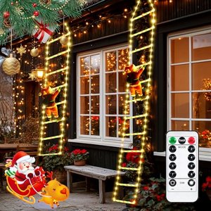 Purpledi LED Weihnachtsmann Leiter Lichterkette - 3 Meter 310 LED