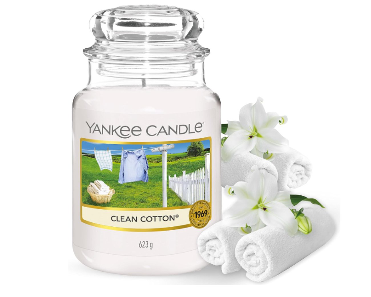 Yankee Candle Duftkerze – Clean Cotton