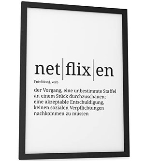 Witziges Netfix-Poster: Definition netflixen, DIN A4