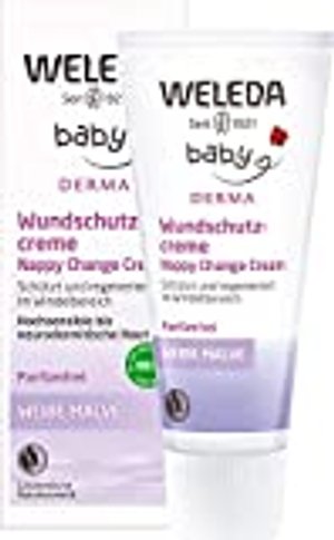 WELEDA Weisse Malve Babycreme, Schutz und  Regeneration von gereizter Babyhaut, Heilsalbe für die Pf