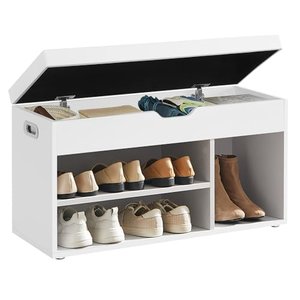 VASAGLE Schuhbank mit Sitzfläche und drei offenen Fächern
