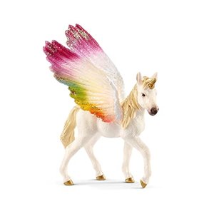 Schleich 70577 Geflügeltes Einhorn Regenbogen, Fohlen