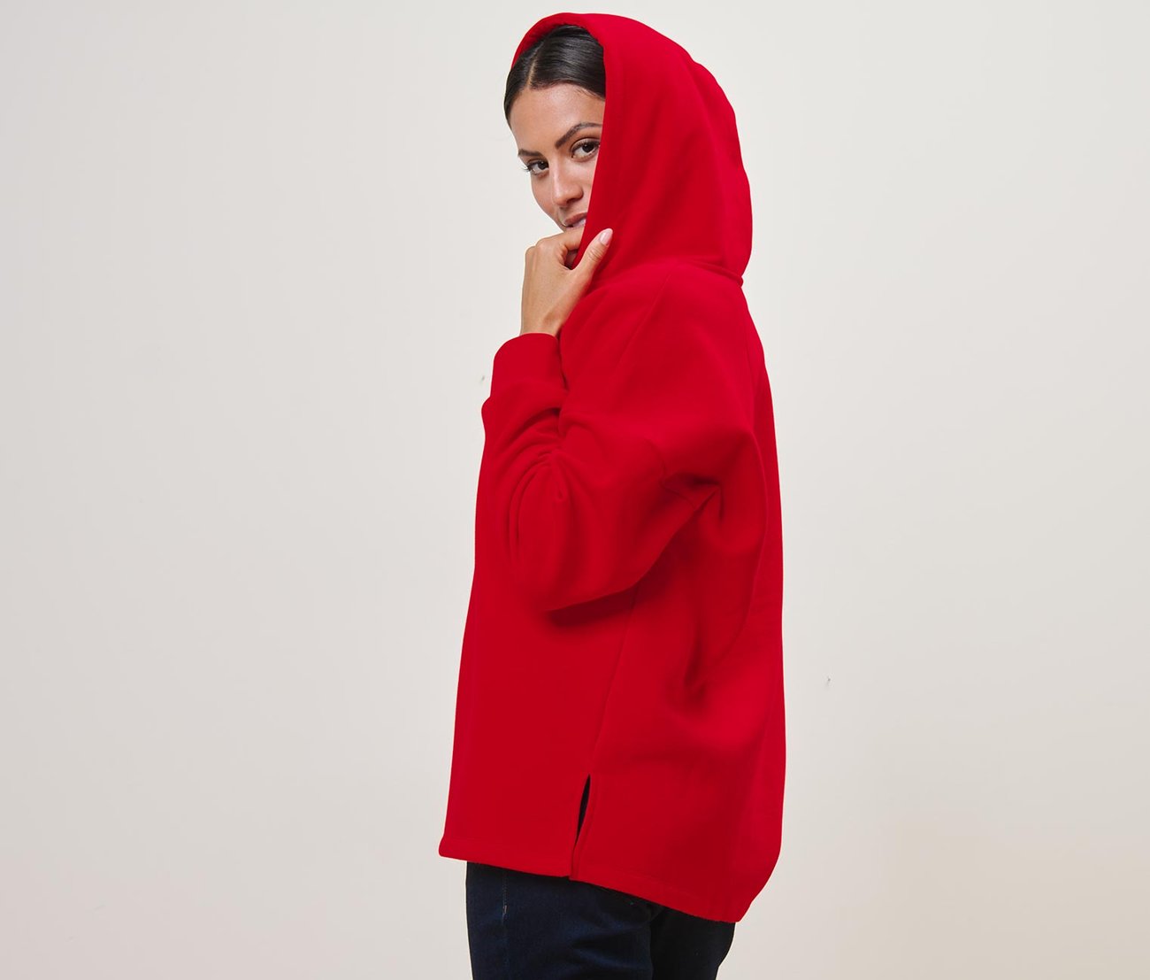 Knallroter Damen-Hoodie, S-XXL