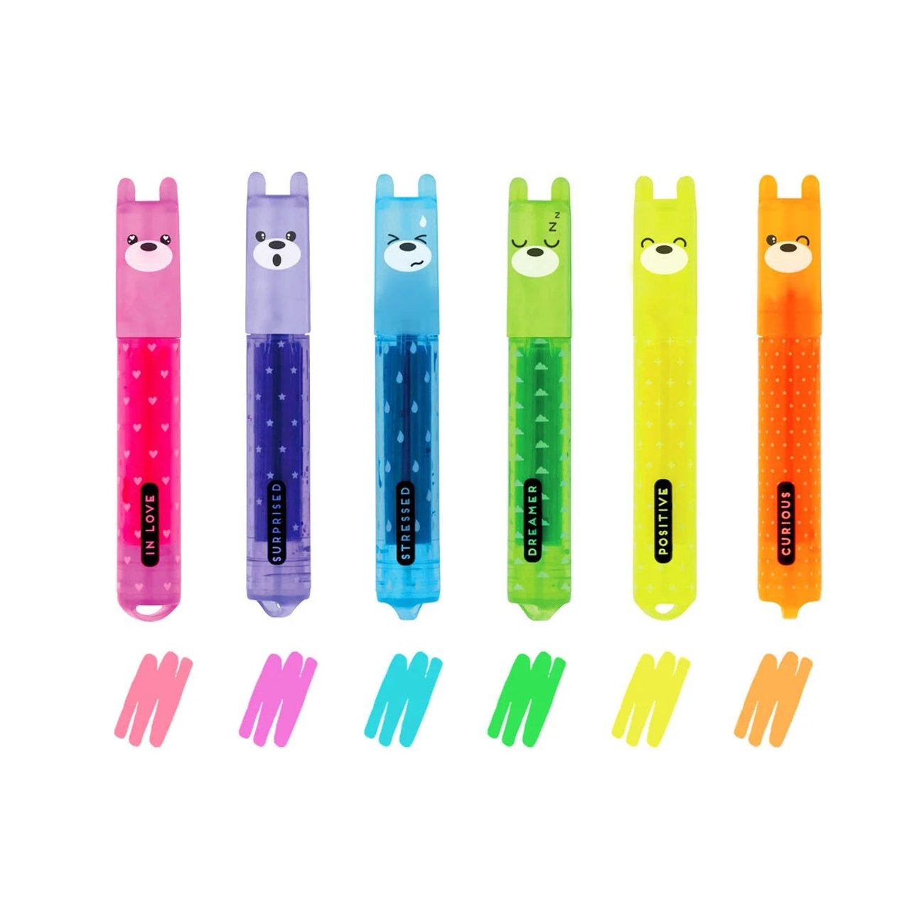 Legami: Teddy's Mood, 6 Mini-Textmarker