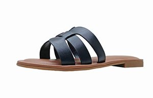 The Drop Damen Monika Flat H-band Slide Sandal