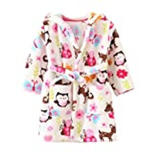 YOLIA Unisex Kinder Roben Niedlich mit Kapuze Nachtwäsche Weichem Fleece-Bademäntel Housecoat Kleide