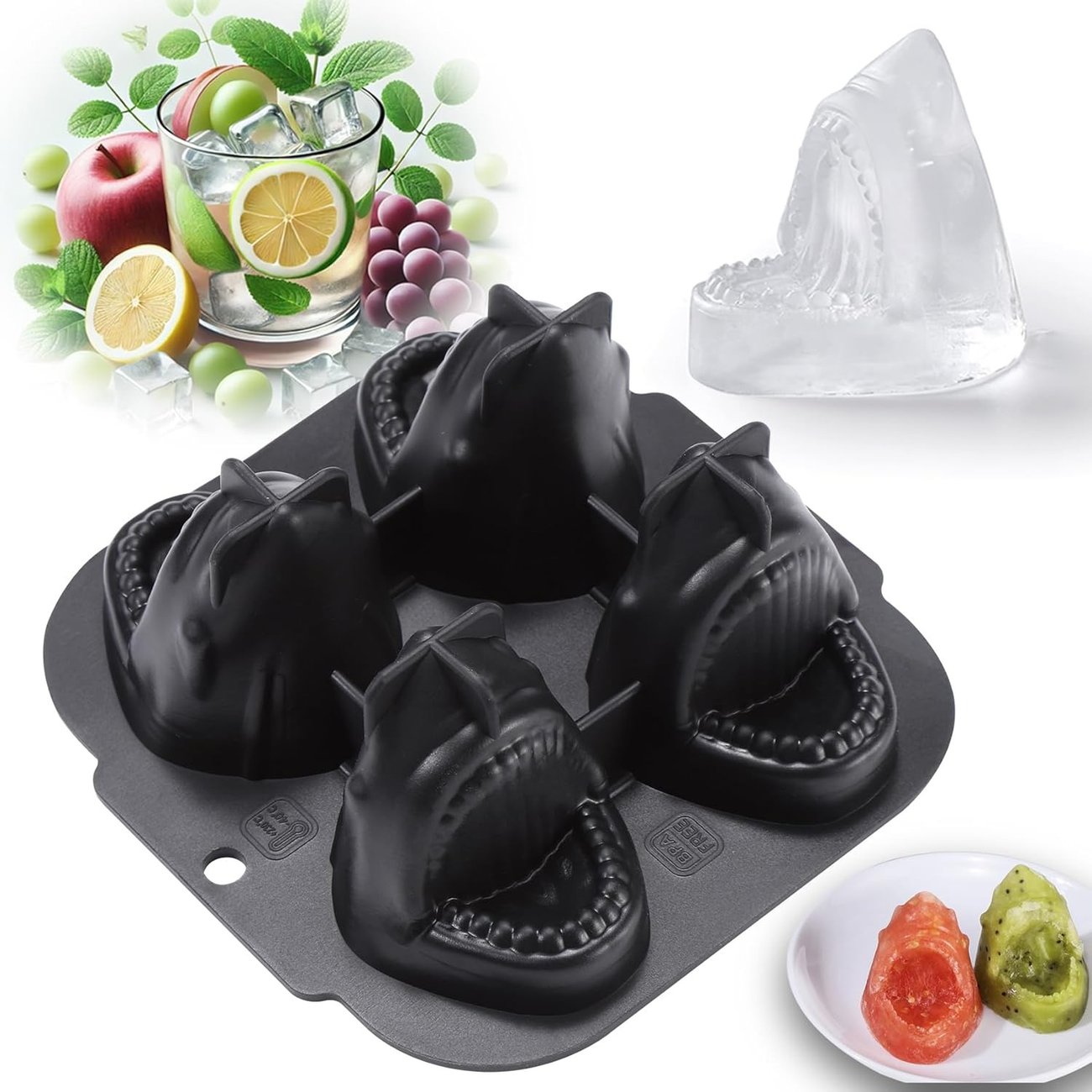 Hai-Eiswürfelform (4 Stück)
