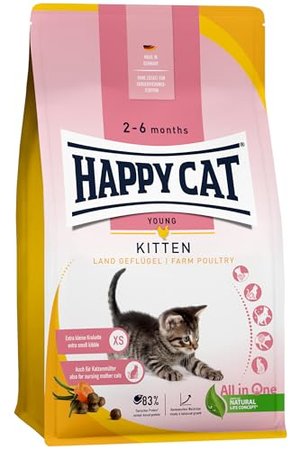 Happy Cat Young Kitten Land Geflügel - Katzen-Trockenfutter für Katzen-Babys ab der 5. Lebenswoche -