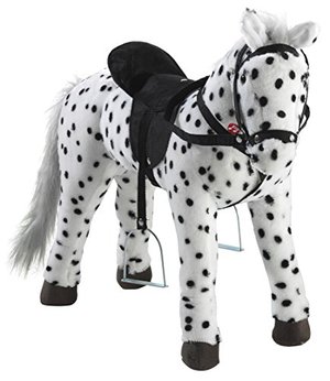 Heunec 723771 - schwarz-weiß gepunktetes Pferd stehend mit Sound 100 KG Tragkraft