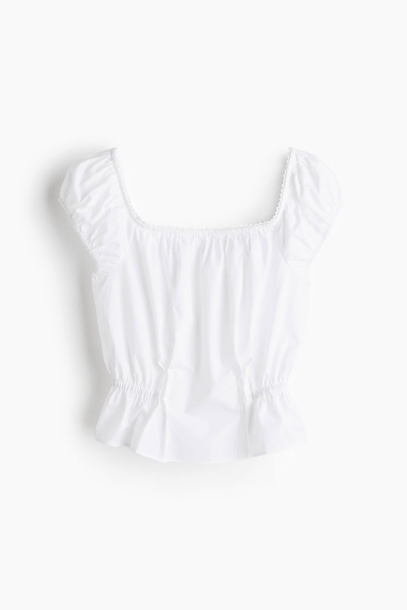 Kurze Bluse - Weiß - Damen