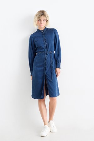 Jeans-Blusenkleid mit Gürtel