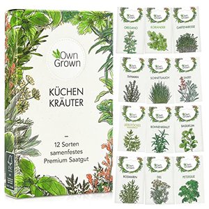 Kräuter Samen Set von OwnGrown, 12 Sorten Küchenkräuter als praktisches Kräutersamen Set