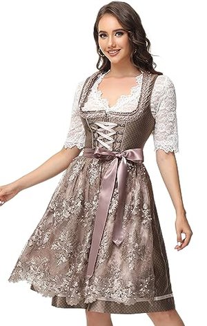 ELFIN Damen Midi Dirndl