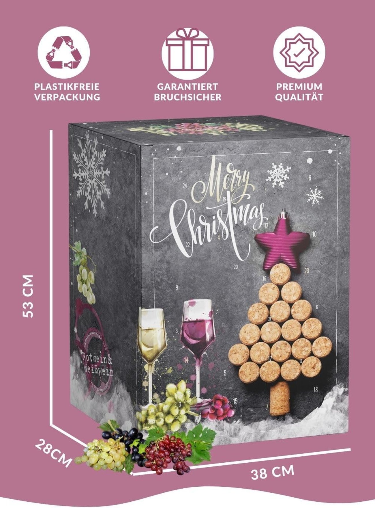 Wein Adventskalender mit 24 außergewöhnlichen Weinsorten