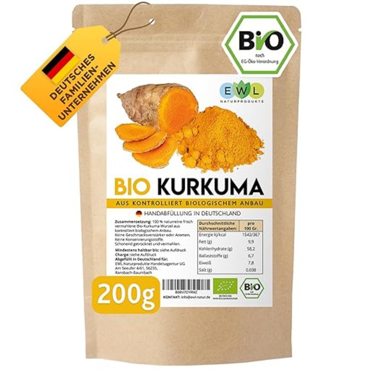 Kurkuma Pulver BIO, 200g