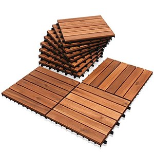 Joparri Terrassenfliesen 11er Klickfliesen aus Akazienholz, 1m²