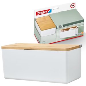 tesa Baboo Badorganizer M mit Bambus-Deckel, matt-weiß