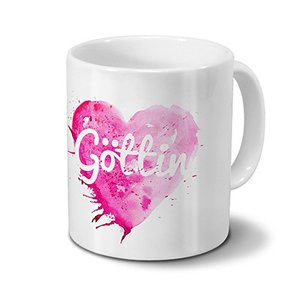 Tasse mit Namen Göttin - Motiv Painted Heart