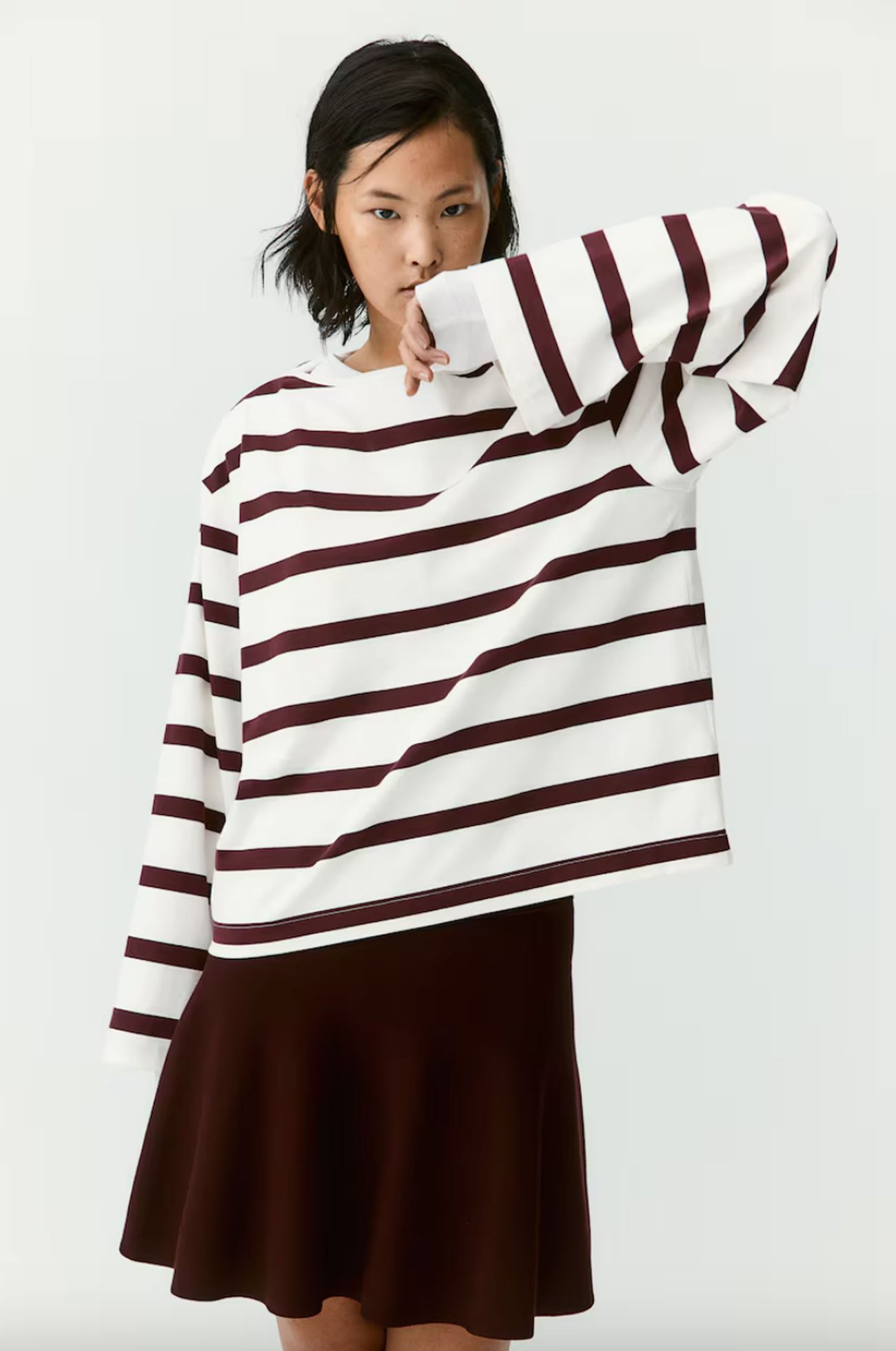 Oversized Shirt mit U-Boot-Ausschnitt