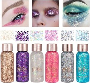 Owelth 6 Stück Body Glitter Gel