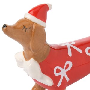 Deko-Dackel im weihnachtlichen Design