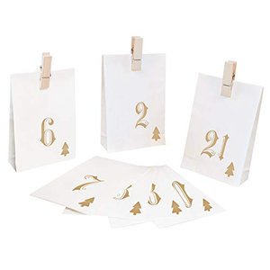 Adventskalender zum Befüllen Simple 24 Papiertüten