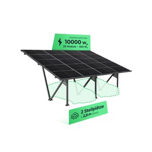 Doppelter Solarcarport von Solarway mit 10.000 Watt
