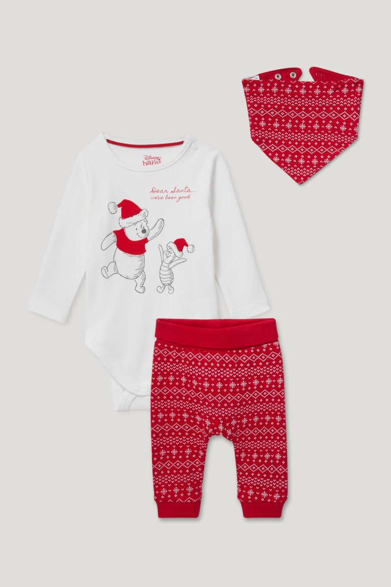 Winnie Puuh - Weihnachts-Baby-Outfit - 3 teilig