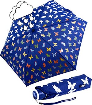 iX-brella Mini Kinderschirm mit Farbänderung bei Nässe Schmetterlinge