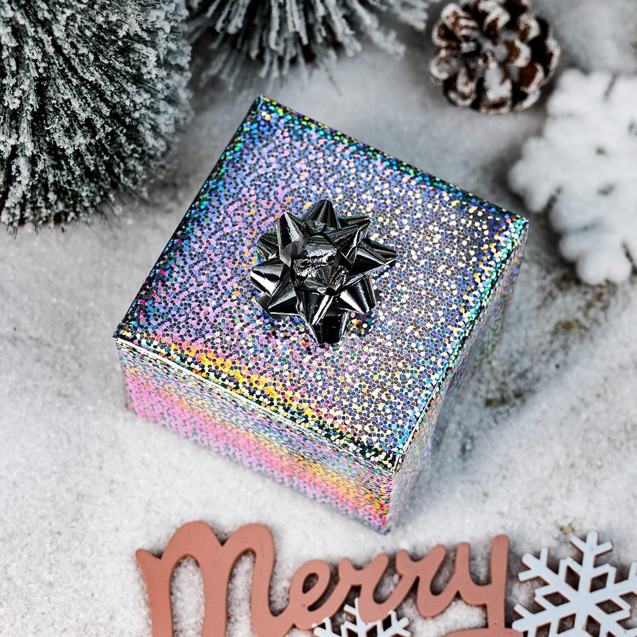 Weihnachts-Geschenkpapierrollen Glitzer