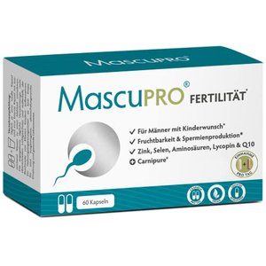 MascuPRO Fertilität Mann | vegan | Fruchtbarkeit + Spermienproduktion | 60 Kapseln | Zink, Selen, L-