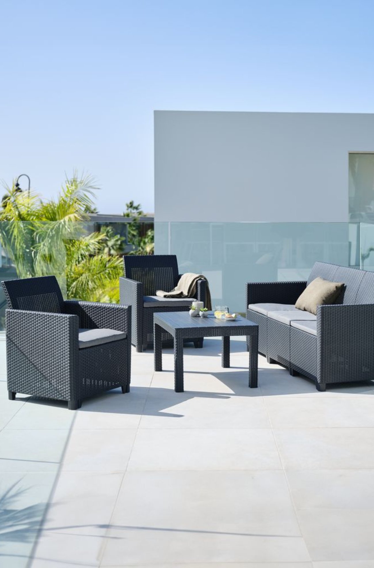 Lounge-Set MOLDE 5 Personen grau