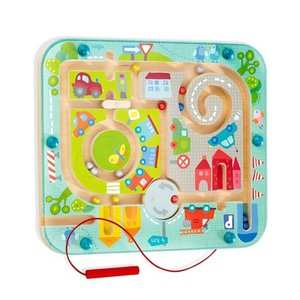 Magnetspiel Stadtlabyrinth, pädagogisches Holzspielzeug für Kinder ab 2 Jahren