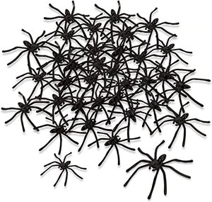 obqo 150 Halloween Spinnen Deko Kunststoff