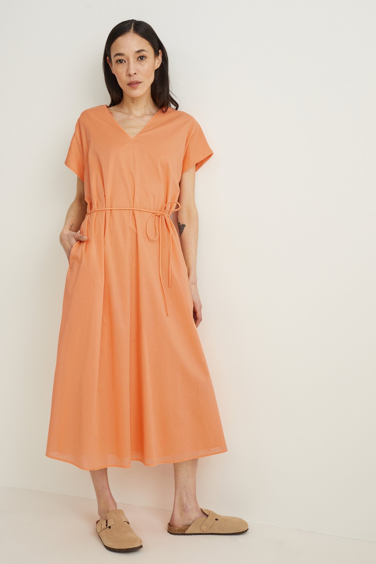 Langes Kleid in Orange