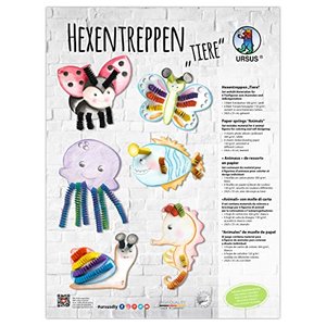 Ursus 21340099 - Bastelset Hexentreppen "Tiere", Material für 6 Tiere