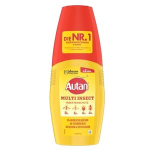 Autan Multi Insect Pumpspray, Multi-Insektenschutz vor Mücken, Stechfliegen und Zecken, Travel Essen